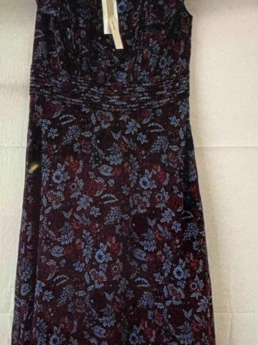 Banana Republic Multicolor Floral Short Sleeve A-Line Maxi Dress, Size 2P - NWT